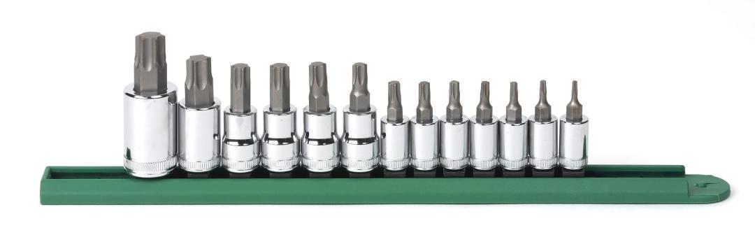 13 Pc. 1/4", 3/8" & 1/2" Drive Torx® Bit Socket Set