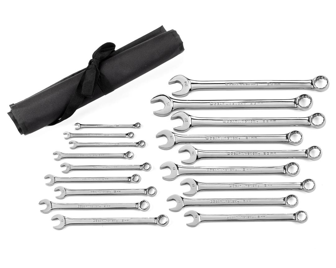 18 Pc. 12 Point Long Pattern Combination Metric Wrench Set