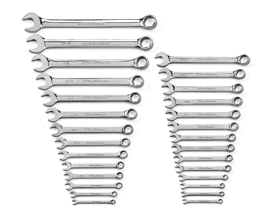 28 Pc. 6 Point Combination SAE/Metric Wrench Set