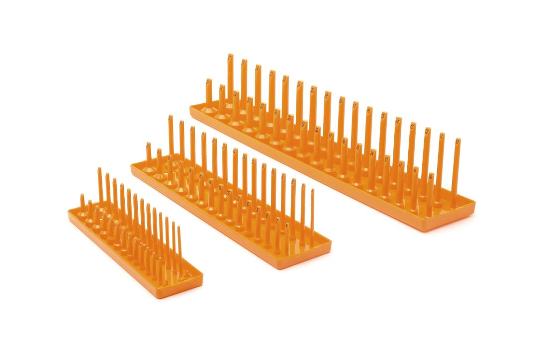 3 Pc. Orange Metric Socket Storage Tray Set