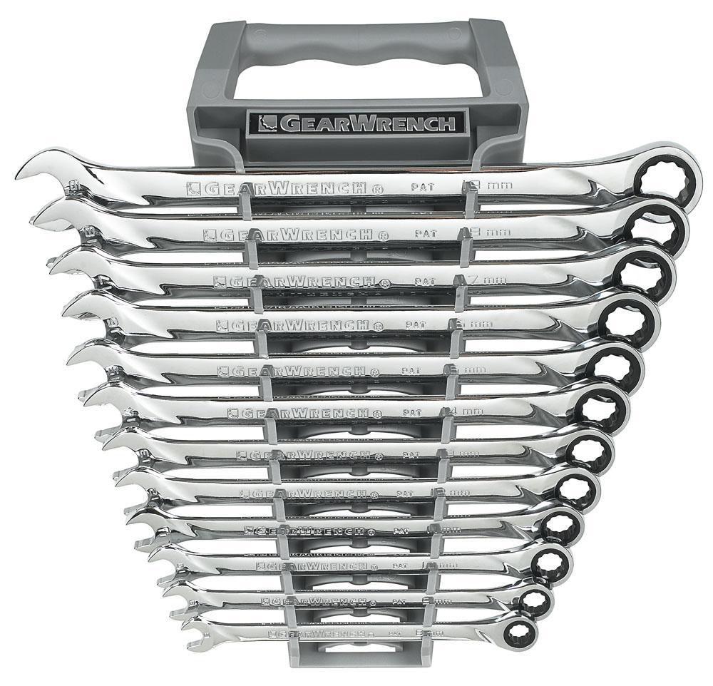 12 Pc. 72T 12 Pt XL Ratcheting Combination Metric Wrench Set