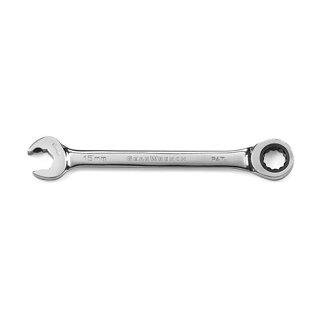 15mm 72T 12 Point Open End Ratcheting Combination Wrench