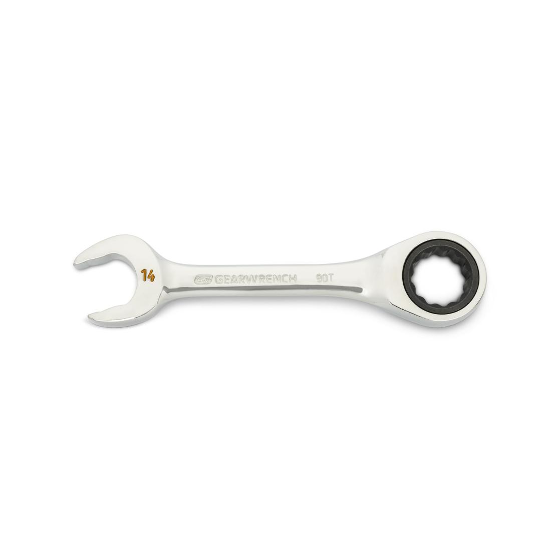 14mm 90-Tooth 12 Point Stubby Combination Ratcheting Wrench