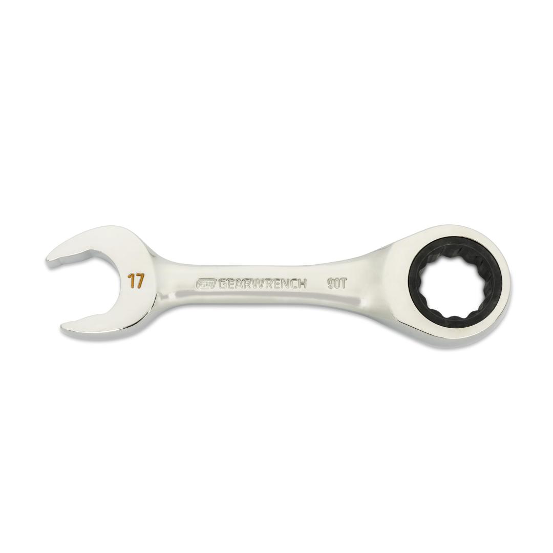 17mm 90-Tooth 12 Point Stubby Combination Ratcheting Wrench
