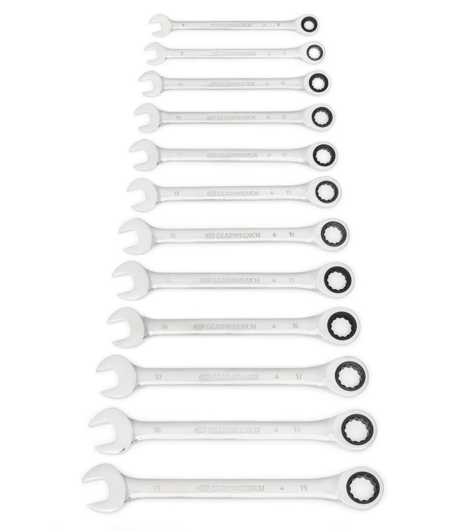 12 Pc. 72T 12 Pt Ratcheting Combination Metric Wrench Set