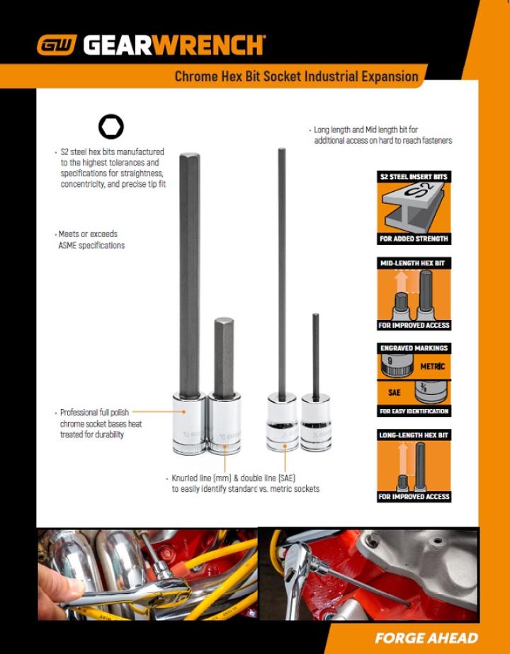 Chrome Hex Bit Socket Industrial Expansion