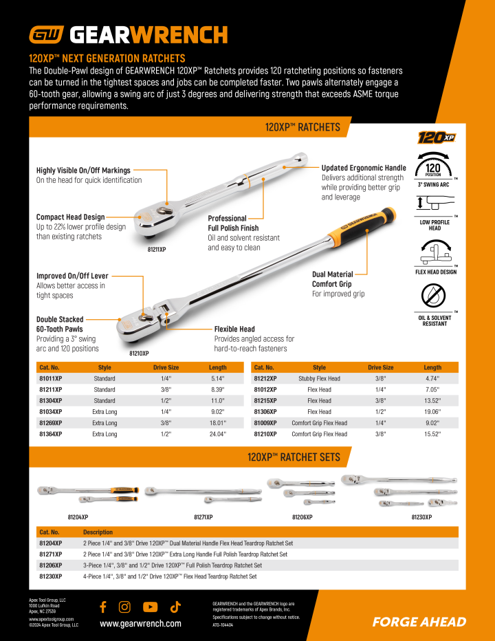 120XP Next Generation Ratchet Guide