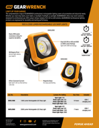 Flyer for 1000 & 2000 Lumen Rechargeable LED Shop Lights