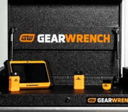 GEARWRENCH Smart Diagnostic line up sitting on top of a GEARWRENCH tool box