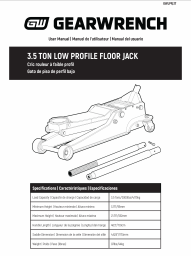 Cover page for the 3.5T Low Profile Floor Jack Owner's Manual