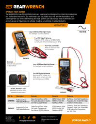 Digital Multimeters Product Information Sheet