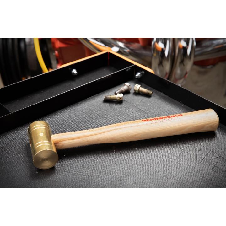 2lb Brass Hammer, 1 1/2 face. 14 hickory handle