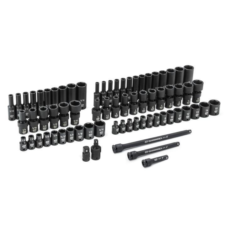 Gearwrench impact deals swivel socket set