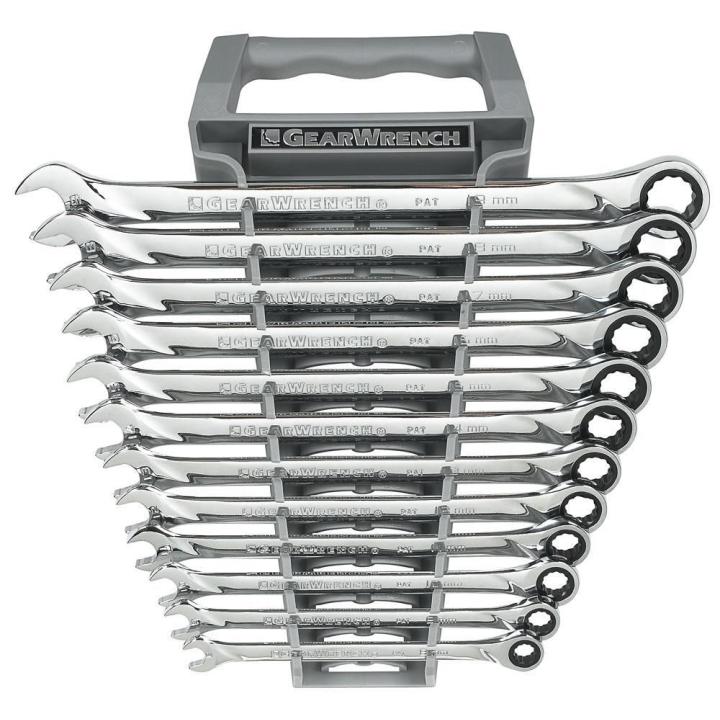 12 Pc. 72T 12 Pt XL Ratcheting Combination Metric Wrench Set