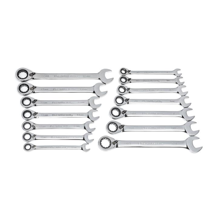 14 Pc. 72T Reversible Ratcheting Combo SAE/Metric Wrench Set