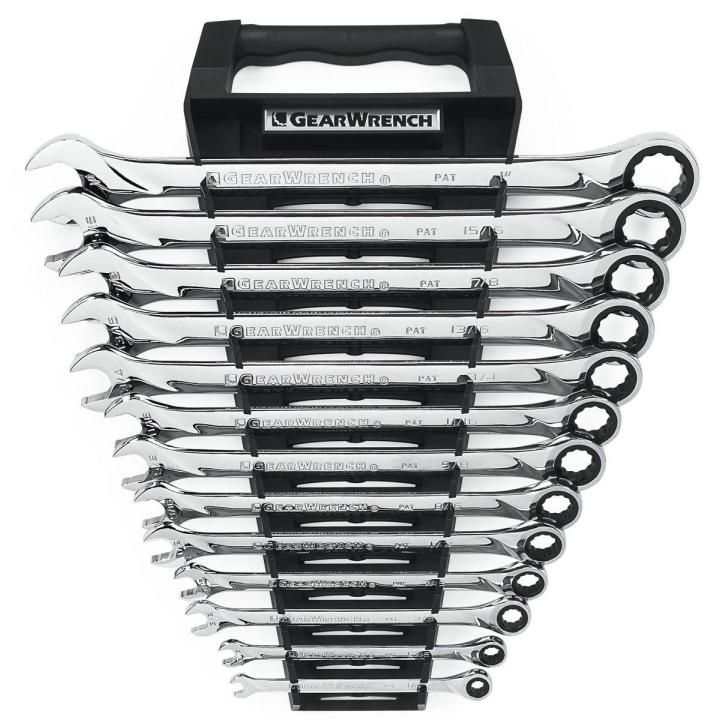 13 Pc. 72T 12 Point XL Ratcheting Combination SAE Wrench Set
