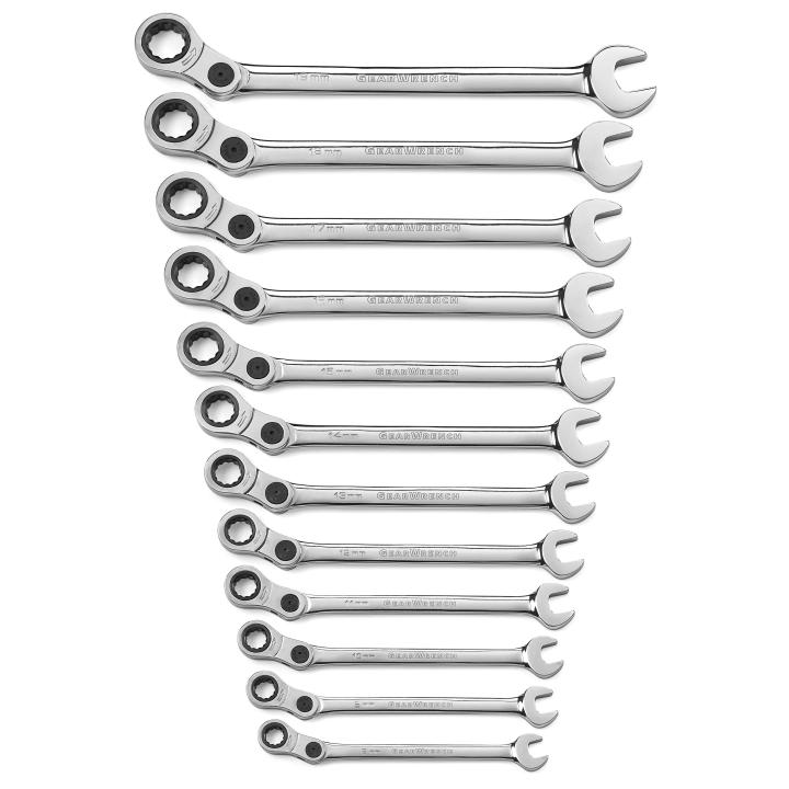 12 Pc. 72T 12 Point Indexing Combination Metric Wrench Set