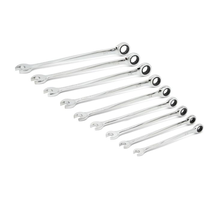 9 Pc. 72T XL X-Beam™ Ratcheting Combination SAE Wrench Set