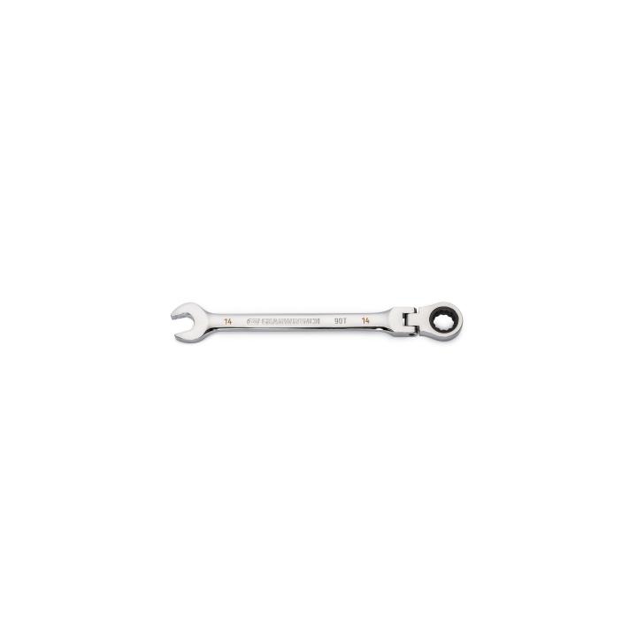 14mm 90T 12 Point Flex Head Ratcheting Combination Wrench