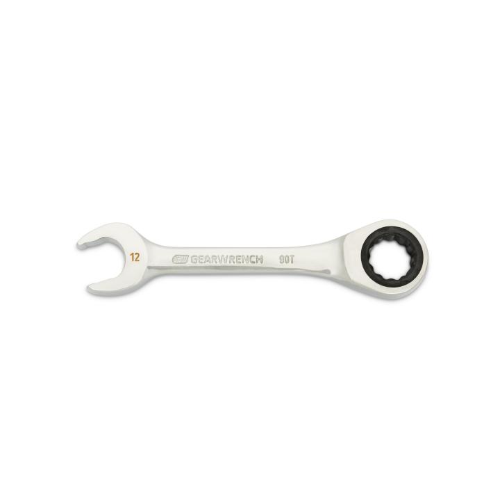 12mm 90-Tooth 12 Point Stubby Combination Ratcheting Wrench