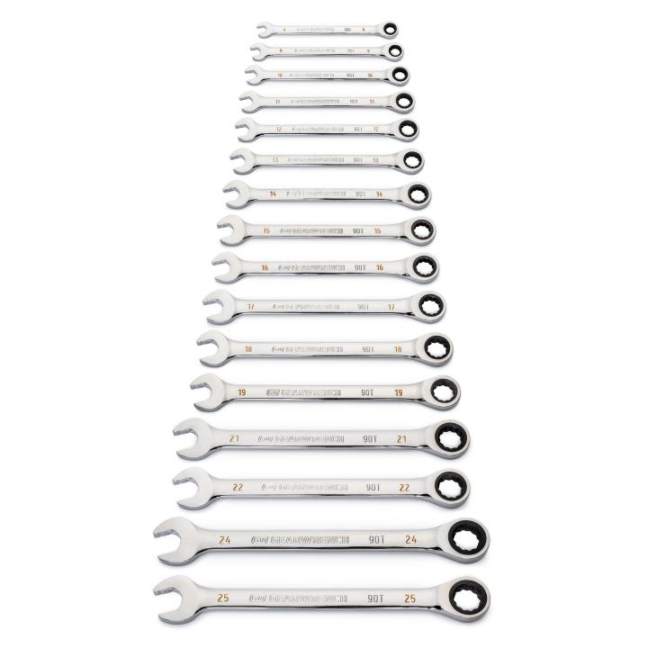 12 Point Metric Combination Ratcheting Wrench Set