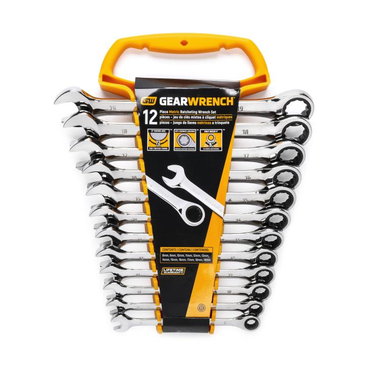 12 Pc. 72T 12 Pt Ratcheting Combination Metric Wrench Set