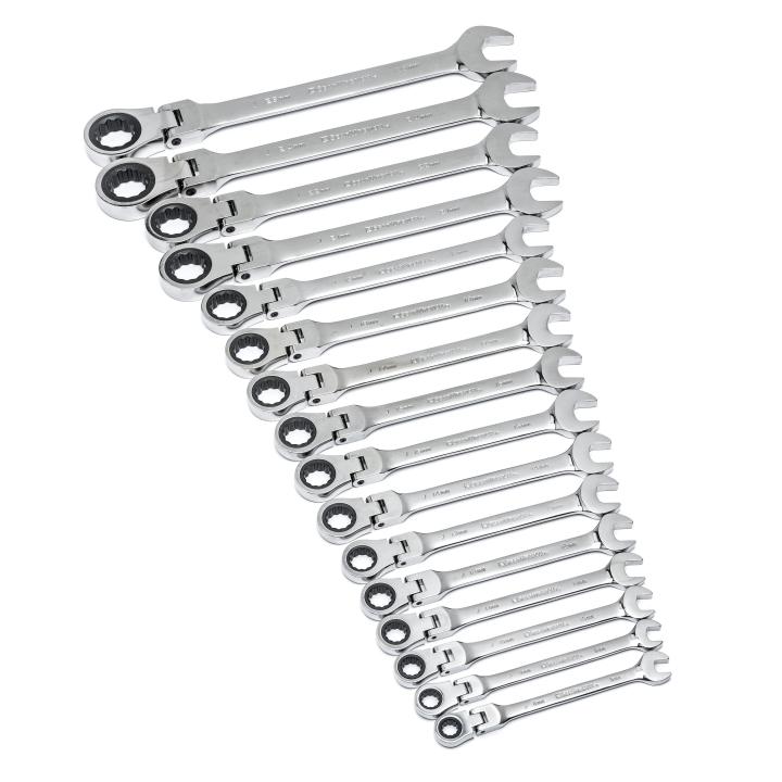 12 Point Flex Head Ratcheting Combination Metric Wrench Set