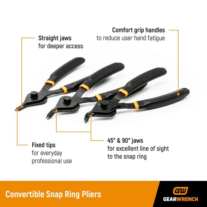 12 Pc. Fixed Tip Convertible Snap Ring Plier Set