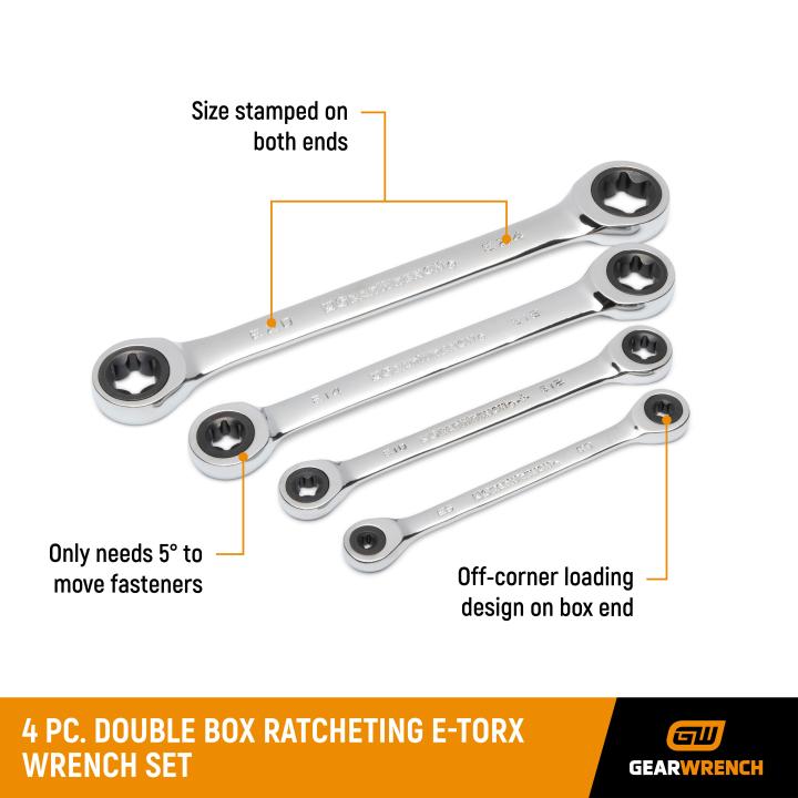 E torx outlet ratcheting wrench